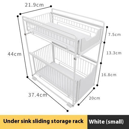 Multipurpose 2-Tier Heavy Duty Carbon Steel Pull-Out Rack