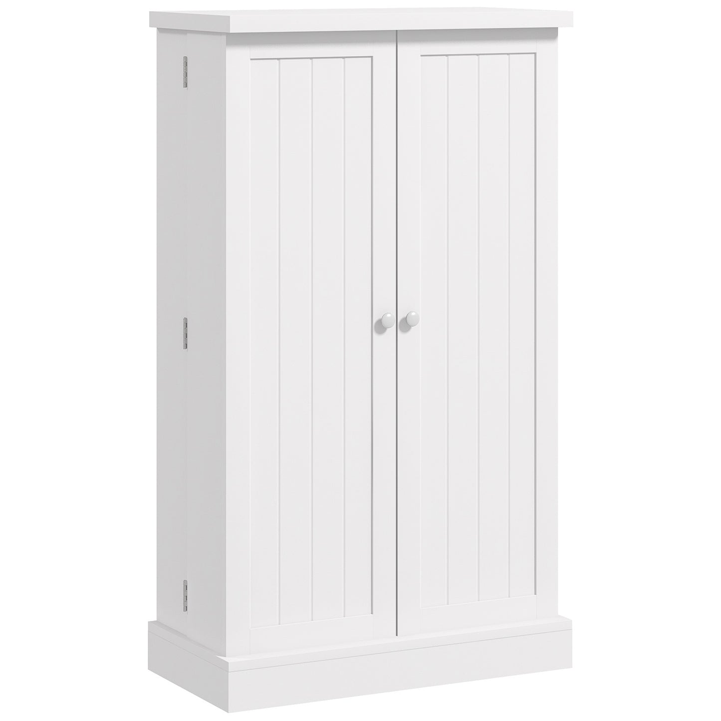 Freestanding White  5-Shelf Kitchen Pantry, 12 Spice Racks