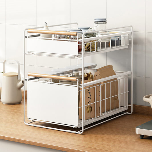 Metal 2-Tier Pull Out Organizer Rack-Variety of Colors