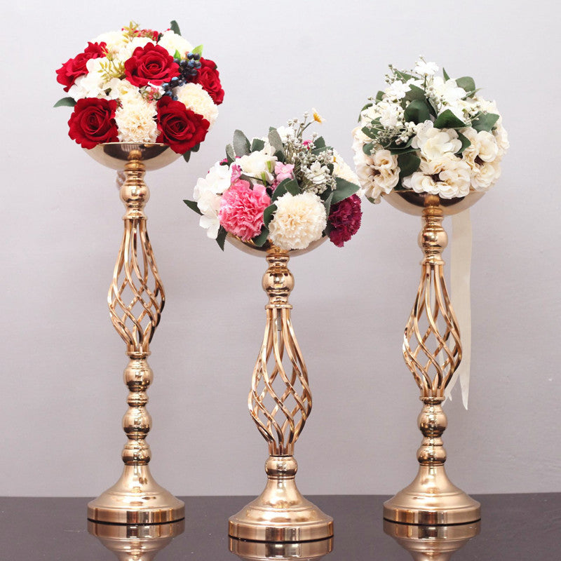 Vase-Twisted Wrought Iron Candlestick Style