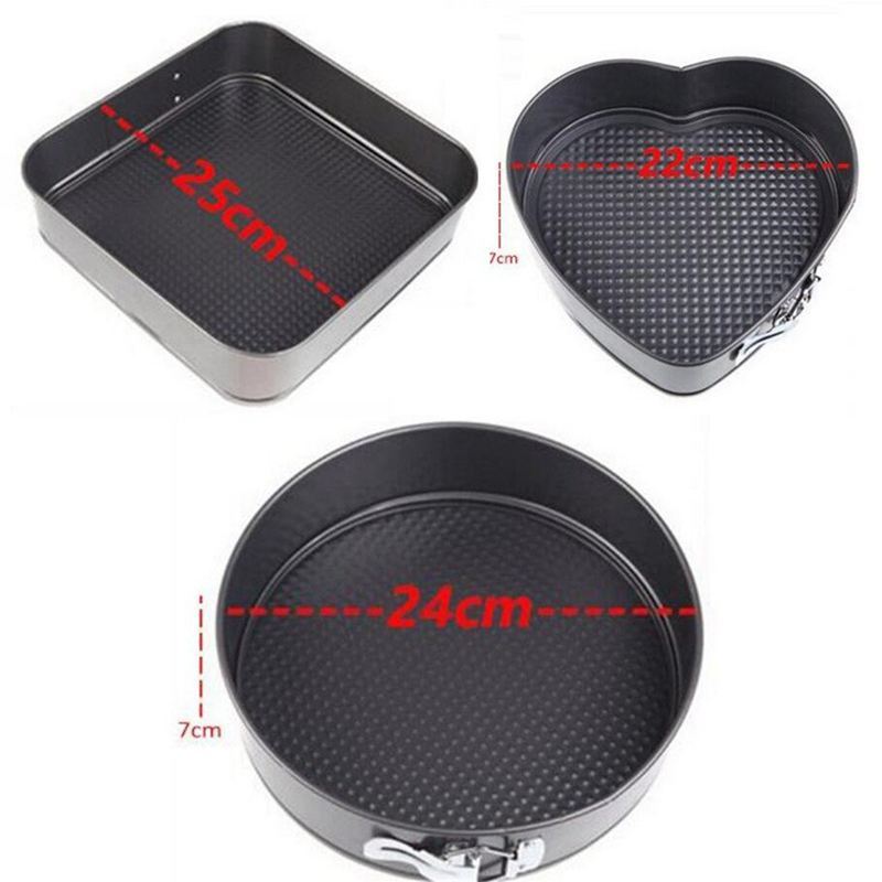 3PC Springform Cake Pan Set-3 Shapes