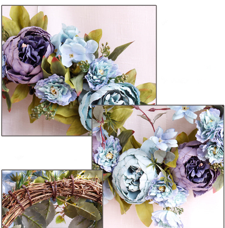 Silk Peony Wreath