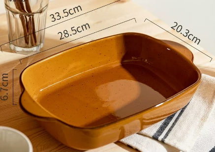 Earth Toned Porcelain Double Ear Baking Dishes