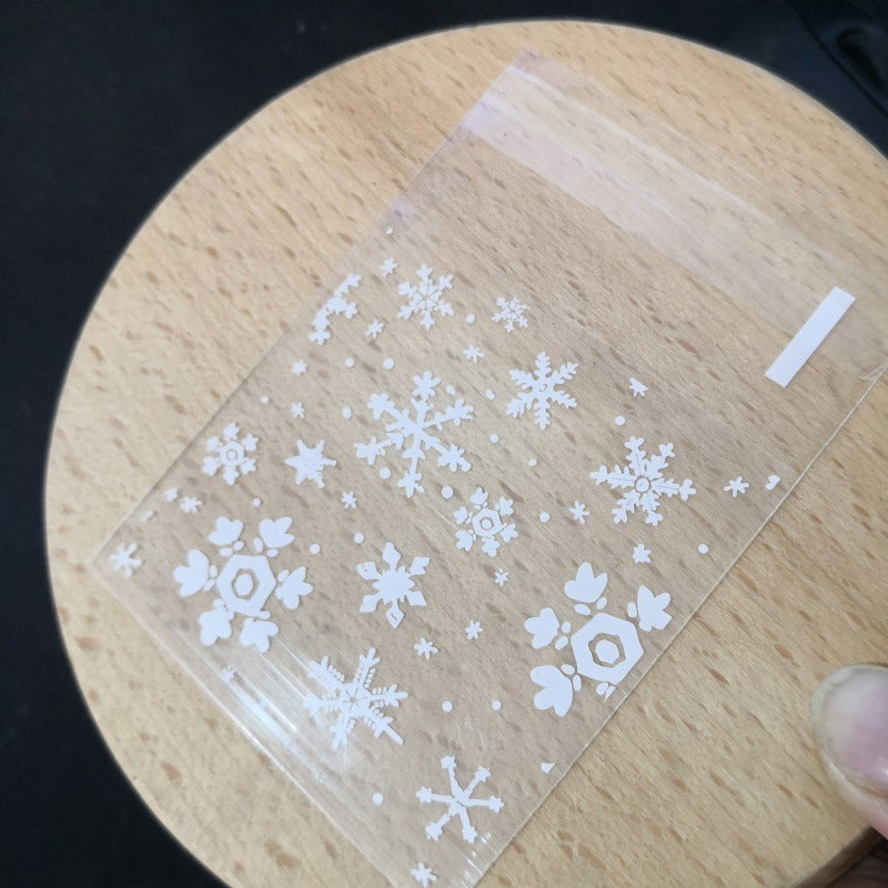 100PC Clear Plastic Snowflake Treat Bags