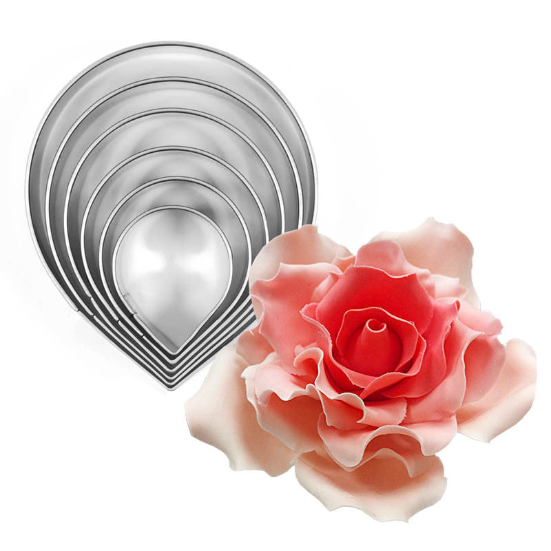 Rose Petal Fondant Mold-Stainless Steel 6-Piece