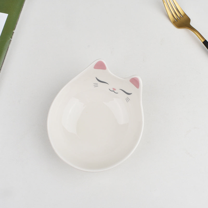 Japanese Cat Face Ceramic Bowl