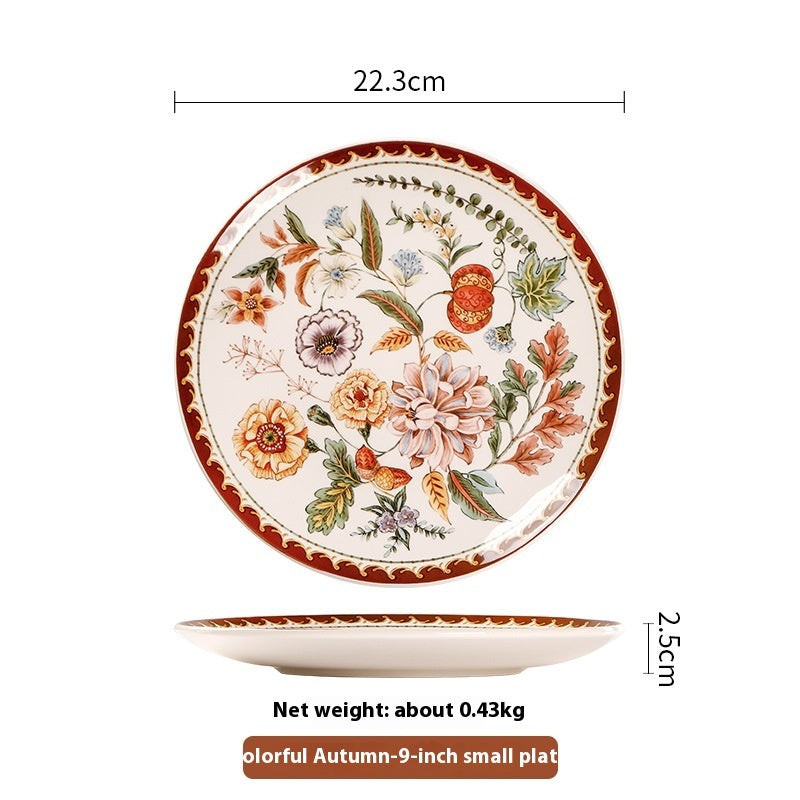 Thanksgiving Tableware: Autumn Flowers Ceramic Dinnerware