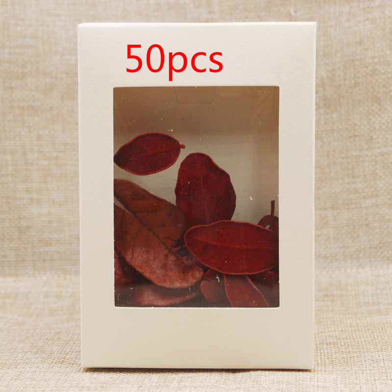 50PCS Colorful Shallow Dessert Boxes with Window