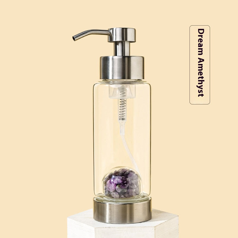 Natural Crystal Gravel Glass Pump Bottle