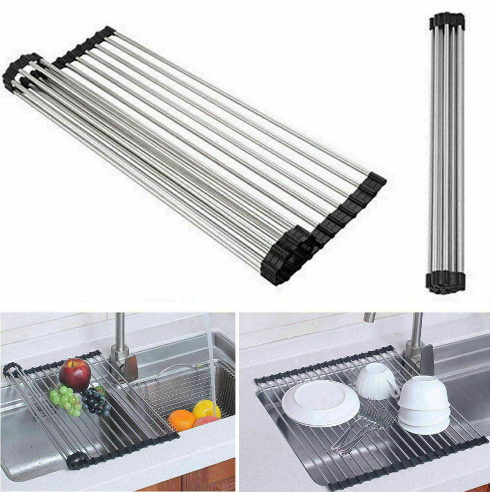 Metal Over-Sink Roll-up Utility Rack