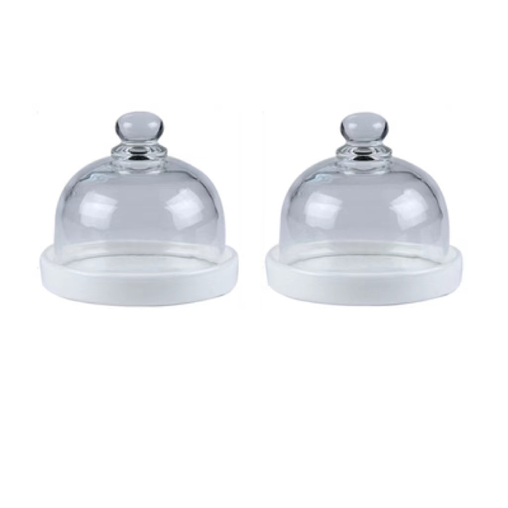 Glass Domed Ceramic Dessert Dish
