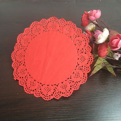 100PC Colored Lace Trim Dessert Doilies