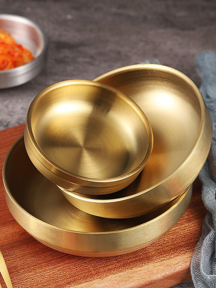 Kitchenware: Bowls-Stainless Steel Gold & Silver