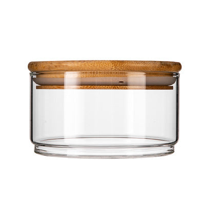 Stackable Glass Bowls with Wooden Lid