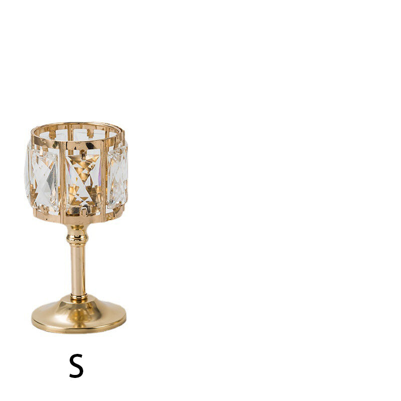 Candle Holder-Crystal Glass & Metal