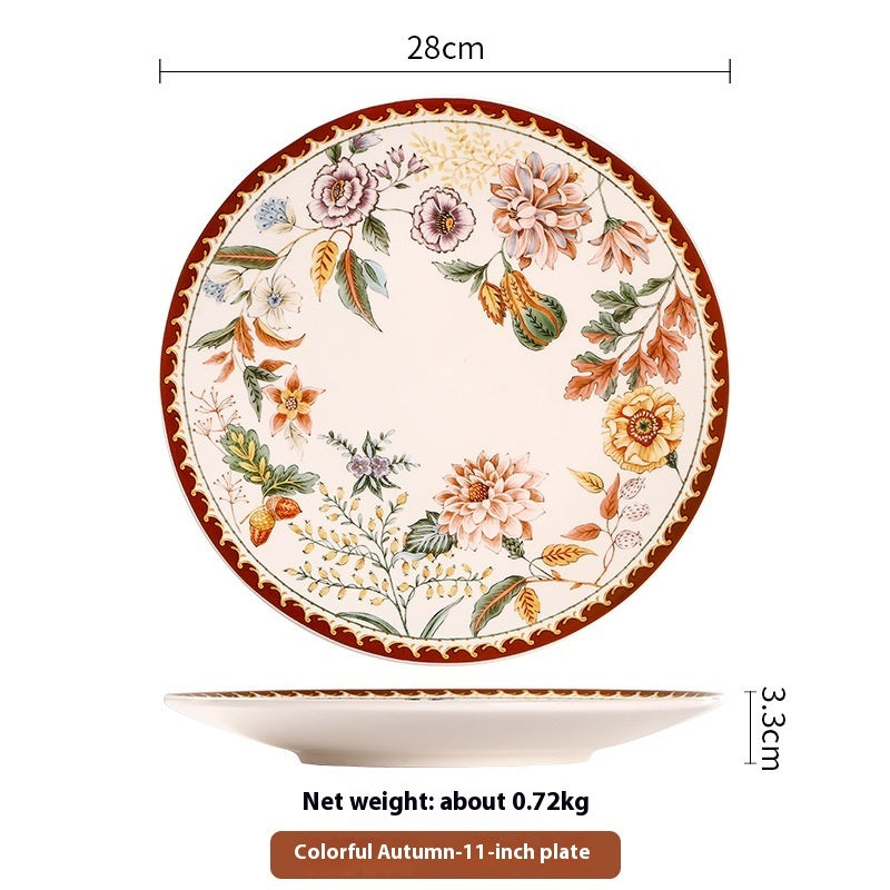 Thanksgiving Tableware: Autumn Flowers Ceramic Dinnerware