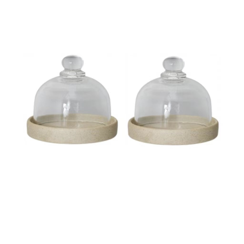 Glass Domed Ceramic Dessert Dish