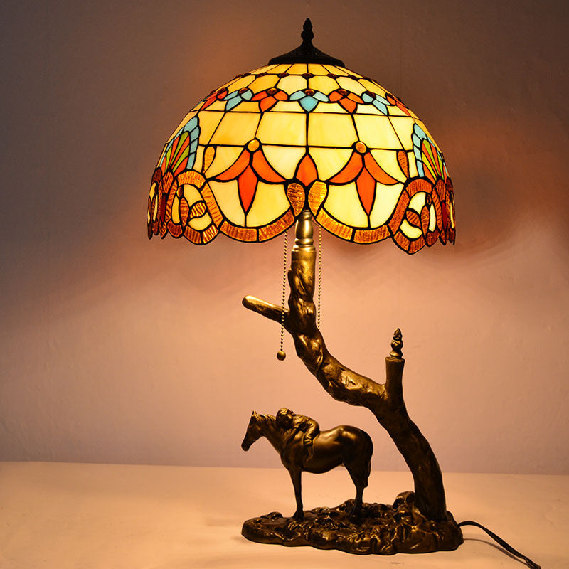 Tiffany Horse-Base Table Lamps