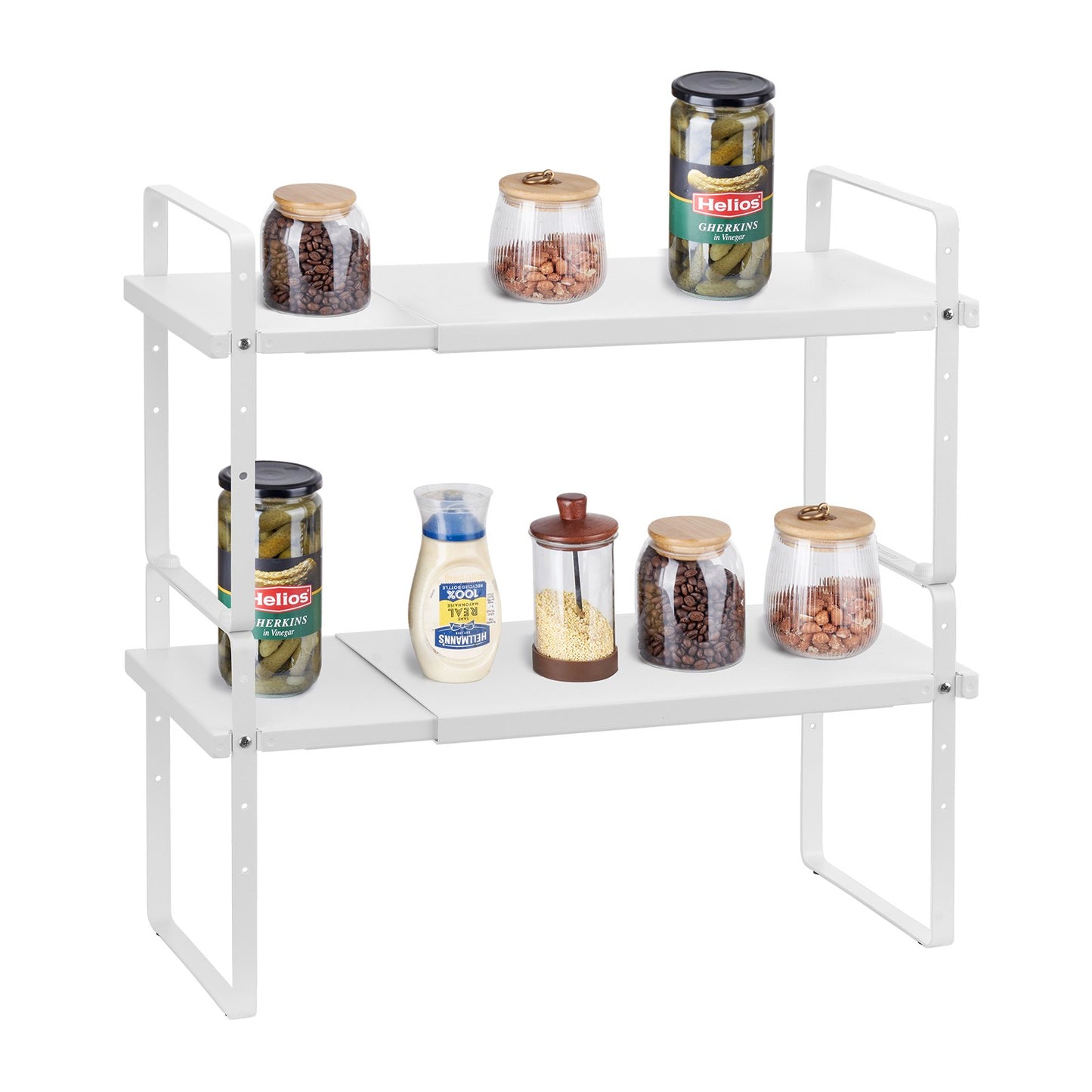 2 Tier Stainless Steel Adjustable Countertop or Cabinet Organizer Shelf