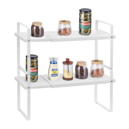 2 Tier Stainless Steel Adjustable Countertop or Cabinet Organizer Shelf