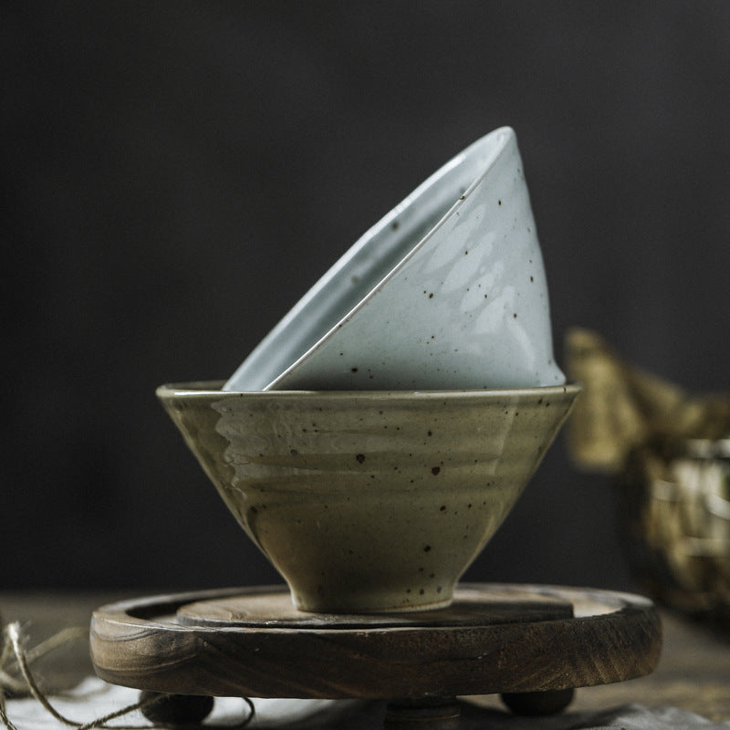 Conical Japanese Stoneware Bowls