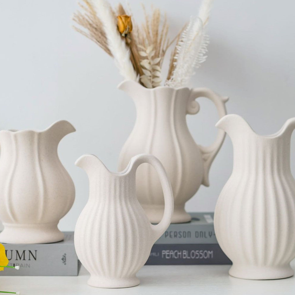 Vase-White Country Ceramic Pitcher Styles