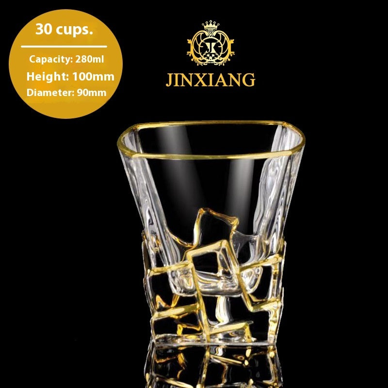 Crystal Drinking Glasses with Gold Gilding