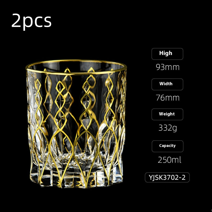 Crystal Drinking Glasses with Gold Gilding