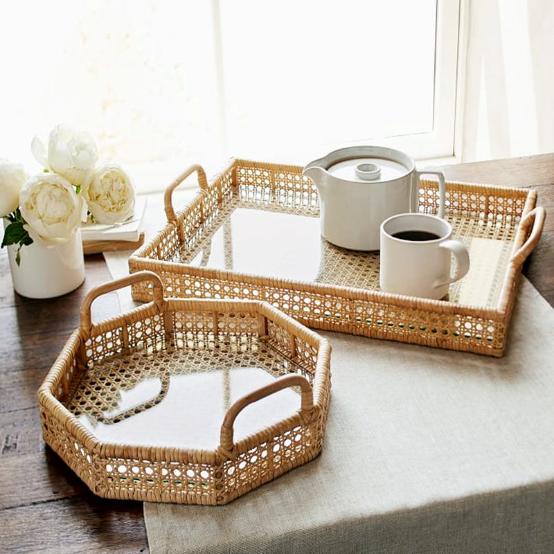 Rattan Tea Table Trays