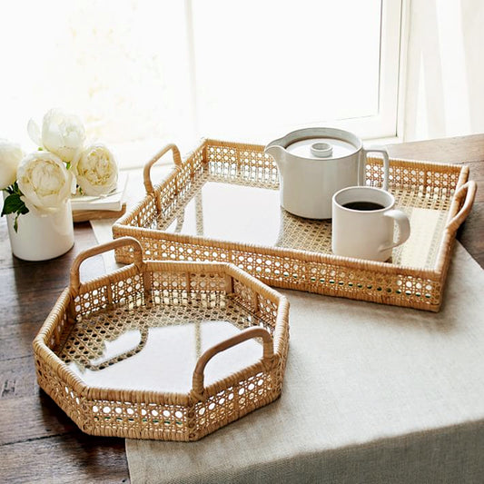 Rattan Tea Table Trays
