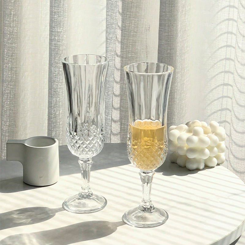 Champagne Flute with Cut Glass Base