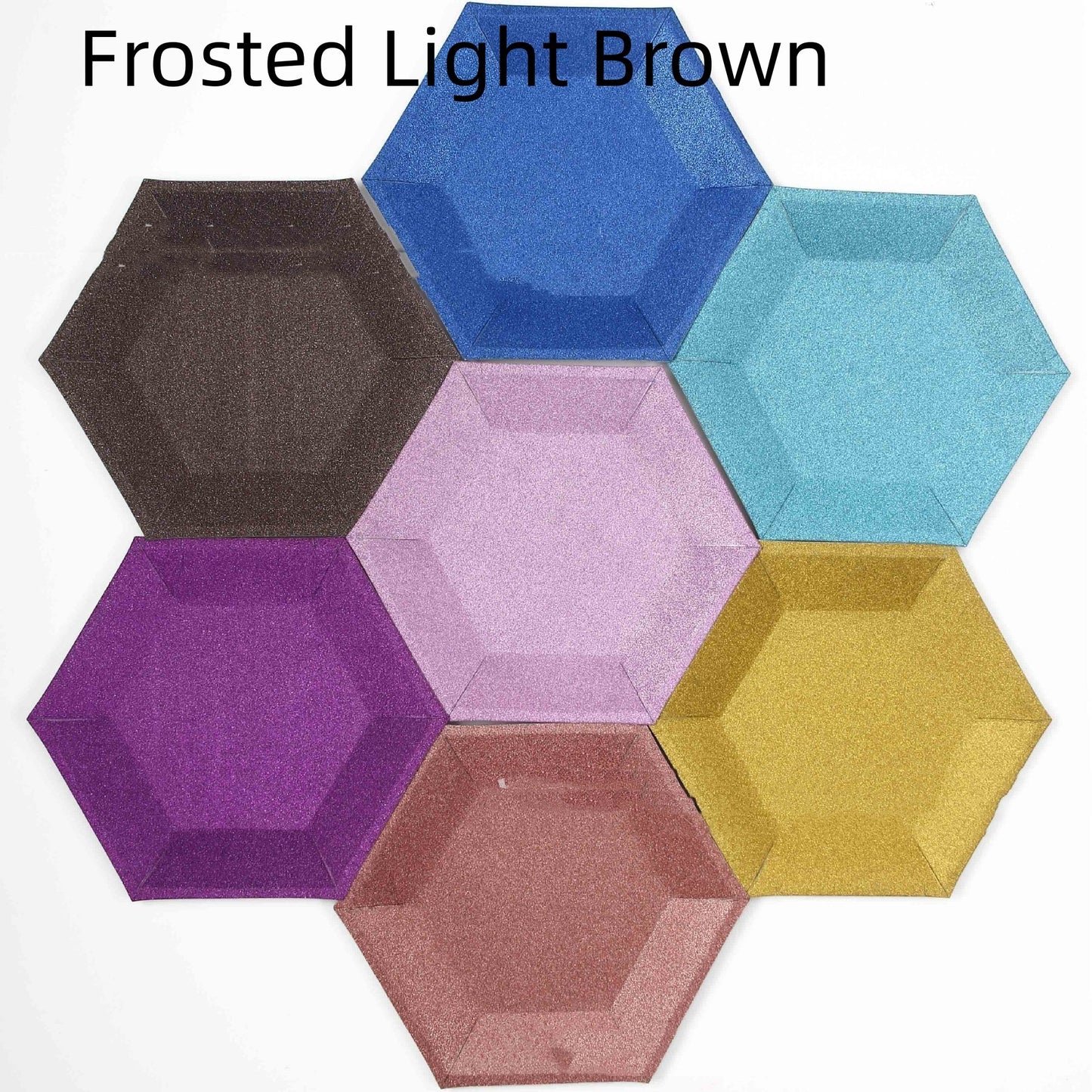 8PC Colorful Hexagonal Paper Dessert Tray