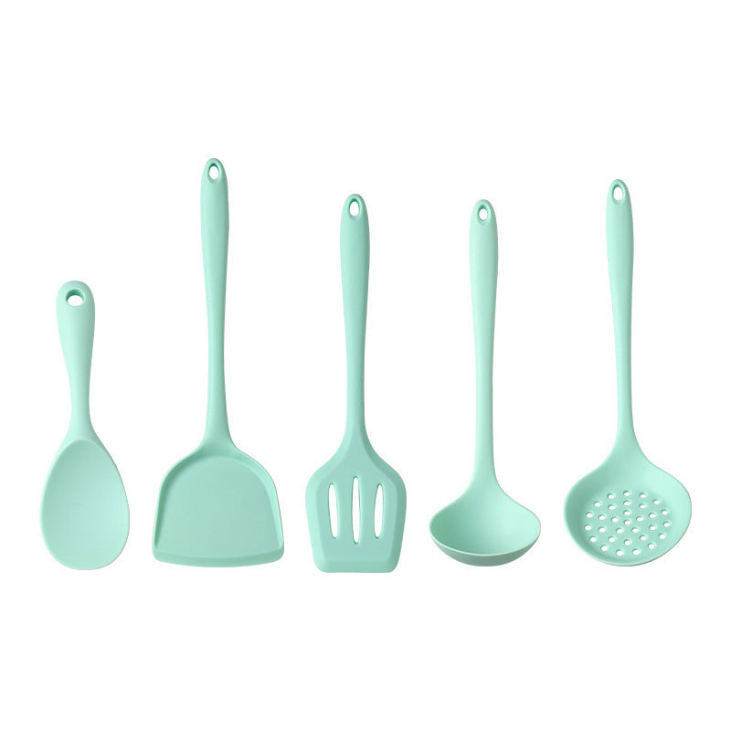 Kitchenware: Green-Pink Silicone Kitchen Utensil Set