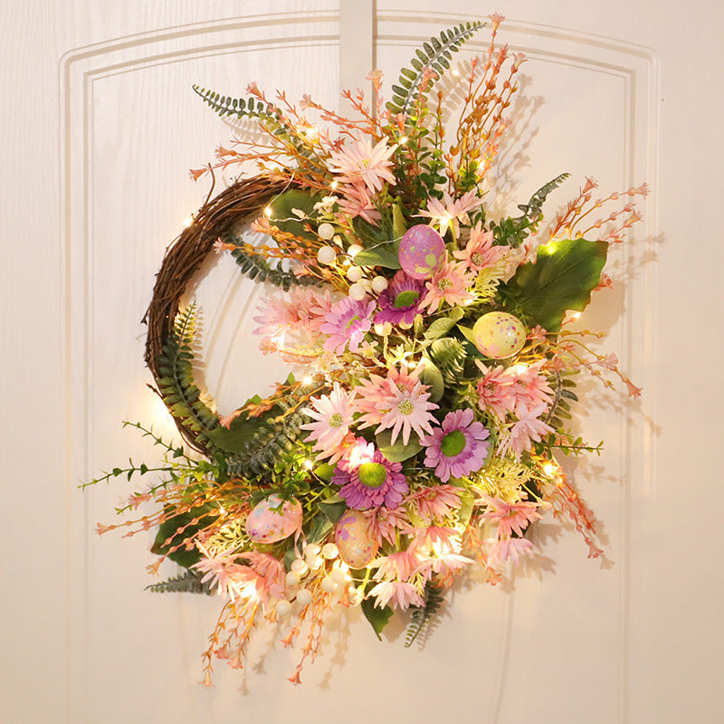 Wild Chrysanthemum & Easter Eggs Wreath