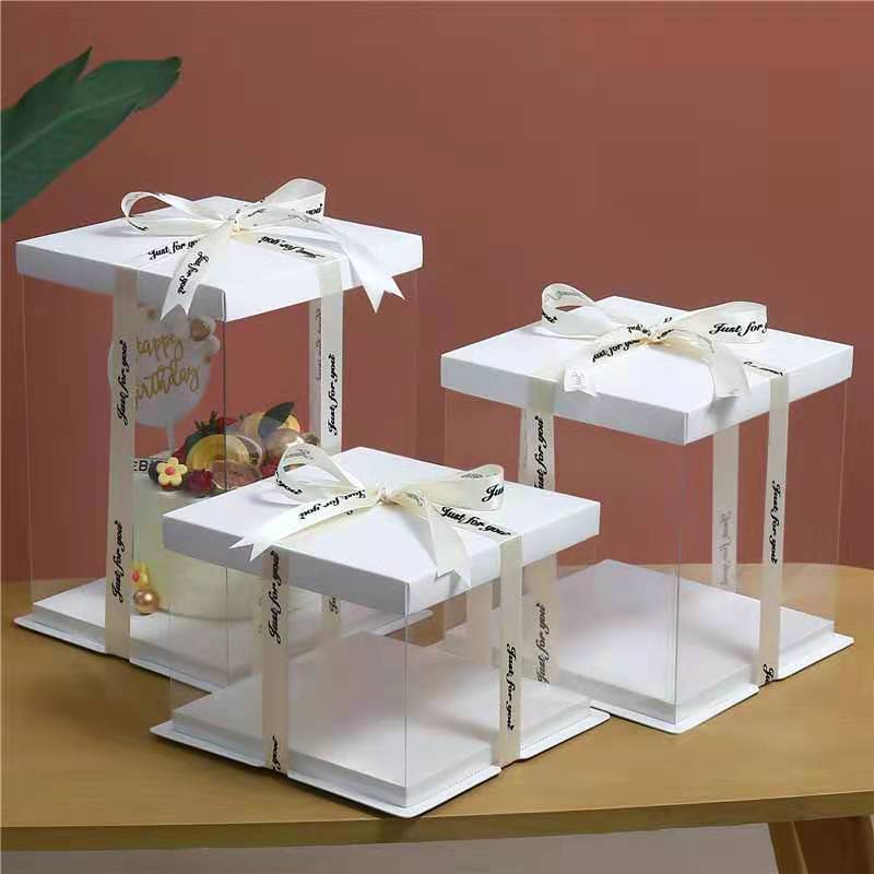 5PC Elegant Visual Dessert Box with Color Lid & Base