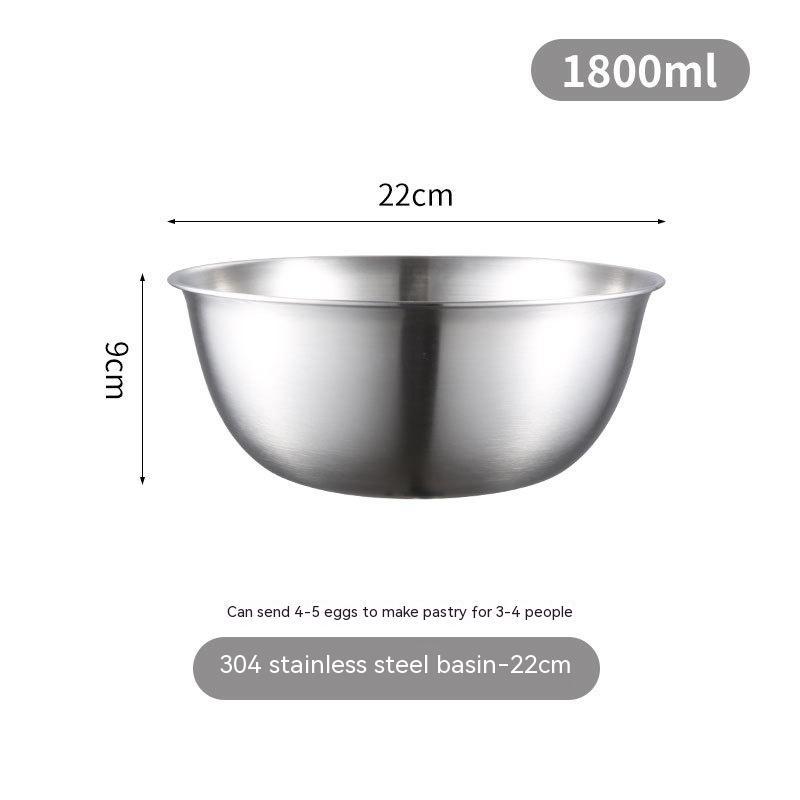 Kitchenware: Stainless Steel Mixing Bowl & Mesh Sieve