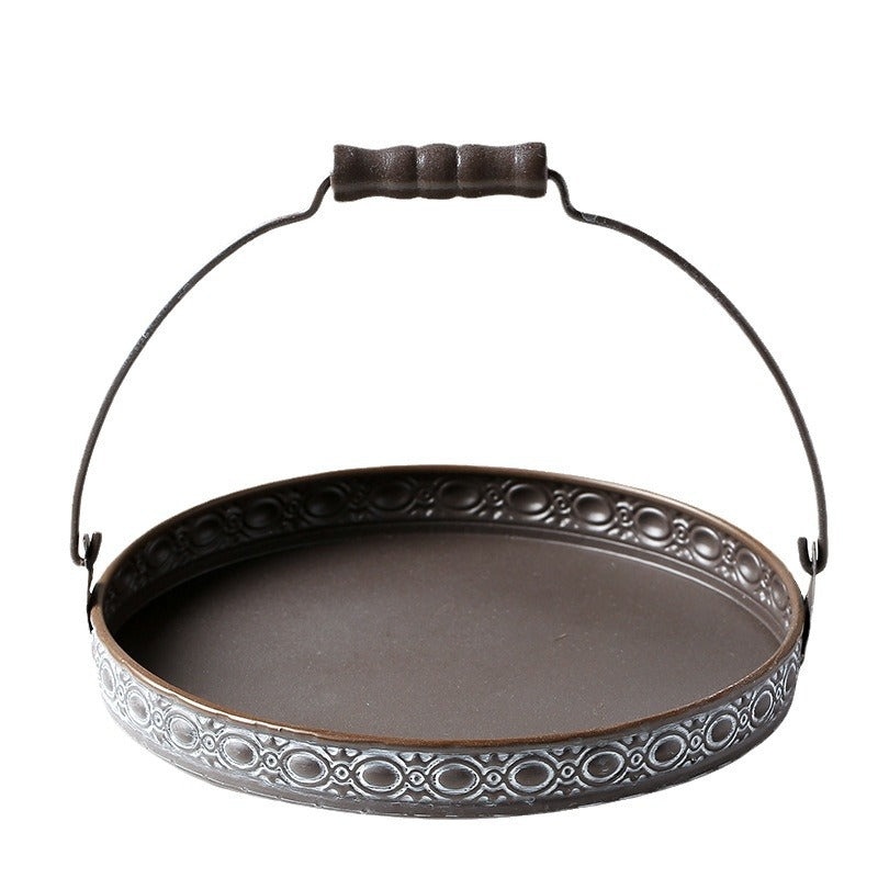 Retro Iron Art Serving Tray/Dessert Tray with Handle