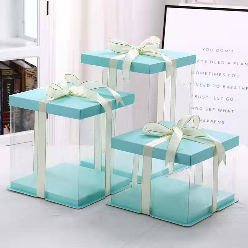 5PC Elegant Visual Dessert Box with Color Lid & Base