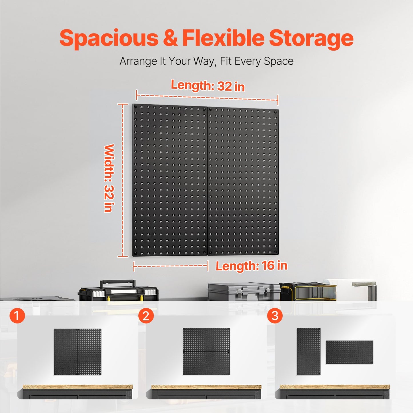 Metal Wall Mount Pegboard Panels