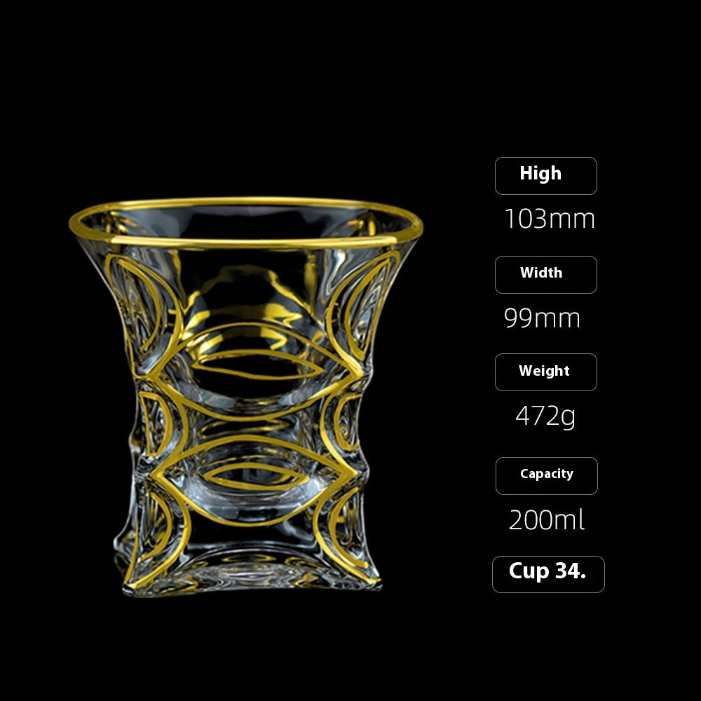 Crystal Drinking Glasses with Gold Gilding