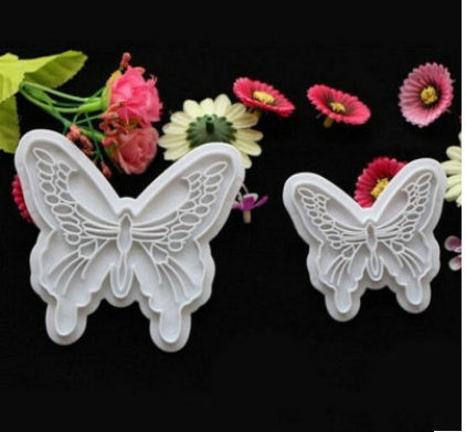 Suzannah's Kitchen Embossed Butterfly Cookie Molds-2PC Set