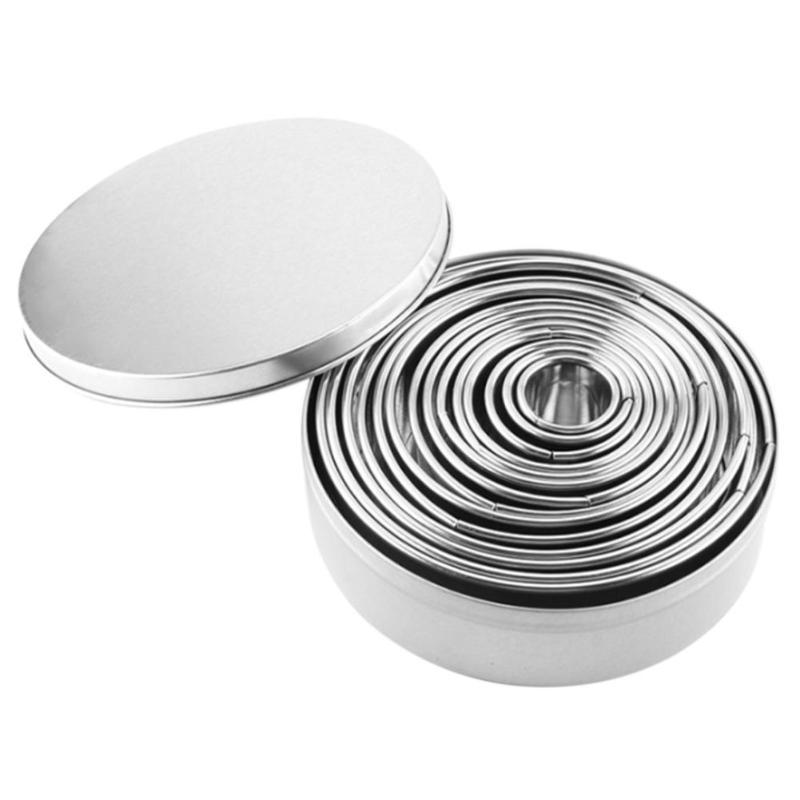 14PC Round Stainless Steel Pastry Ring-Cutter Set