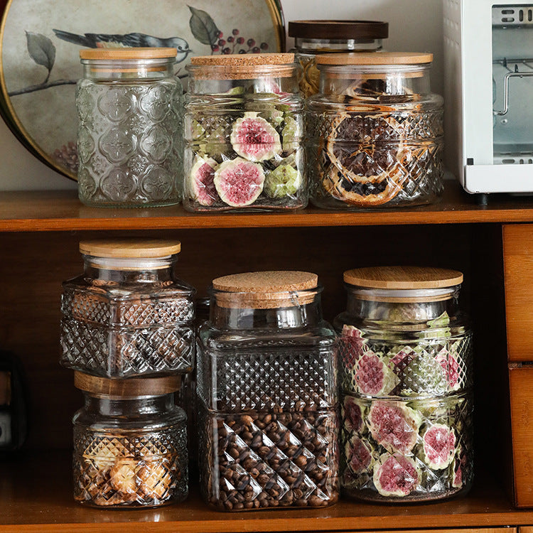 Airtight French Glass Jars with Bamboo Lid