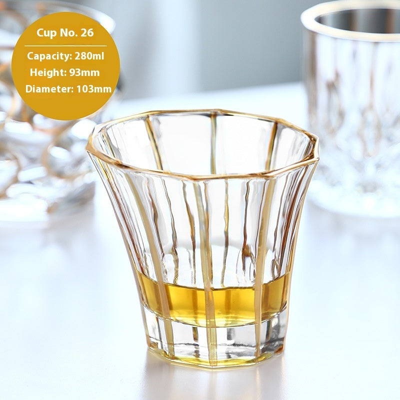 Crystal Drinking Glasses with Gold Gilding