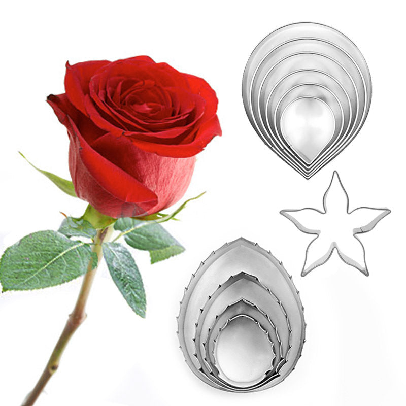 Rose Petal Fondant Mold-Stainless Steel 6-Piece