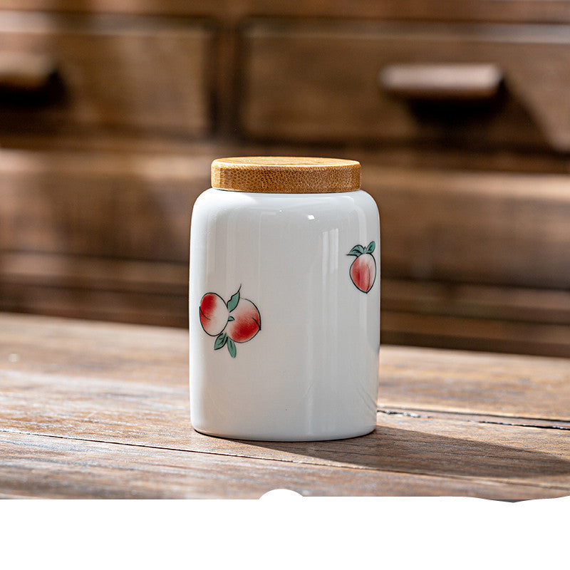 Airtight Hand Painted Ceramic Japanese Tea Jar