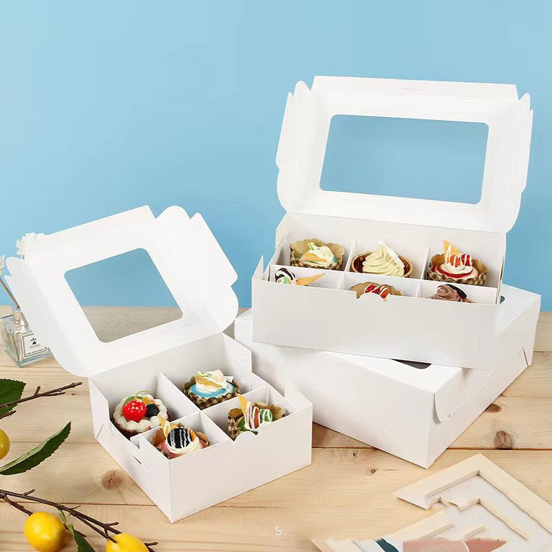 White Dessert Box with Window & Grid