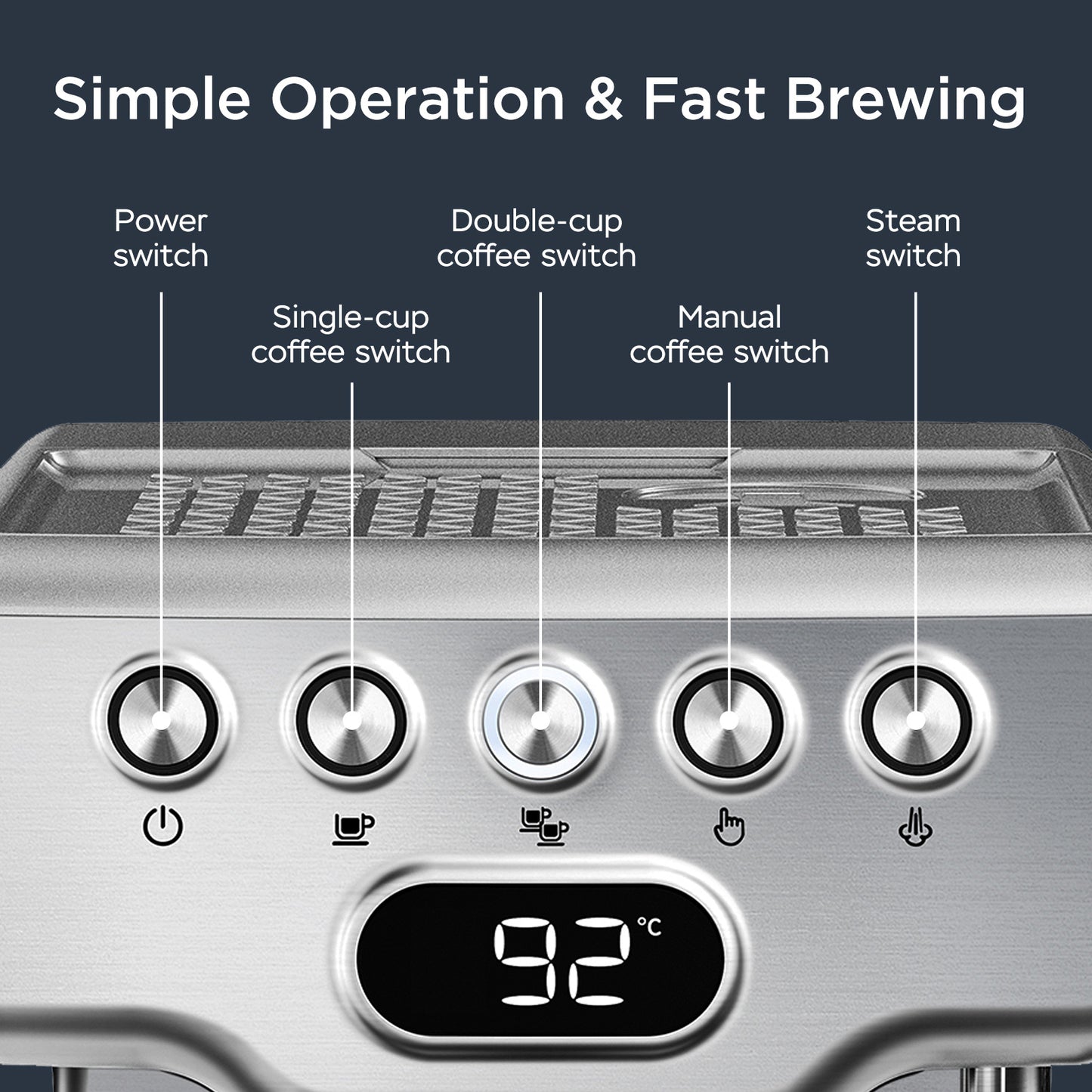 20 Bar Double Cup-Espresso Machine-1.8L