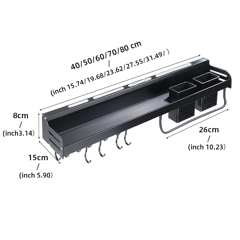 Kitchen Organization: Wall-Mount Utility Shelf with Hooks