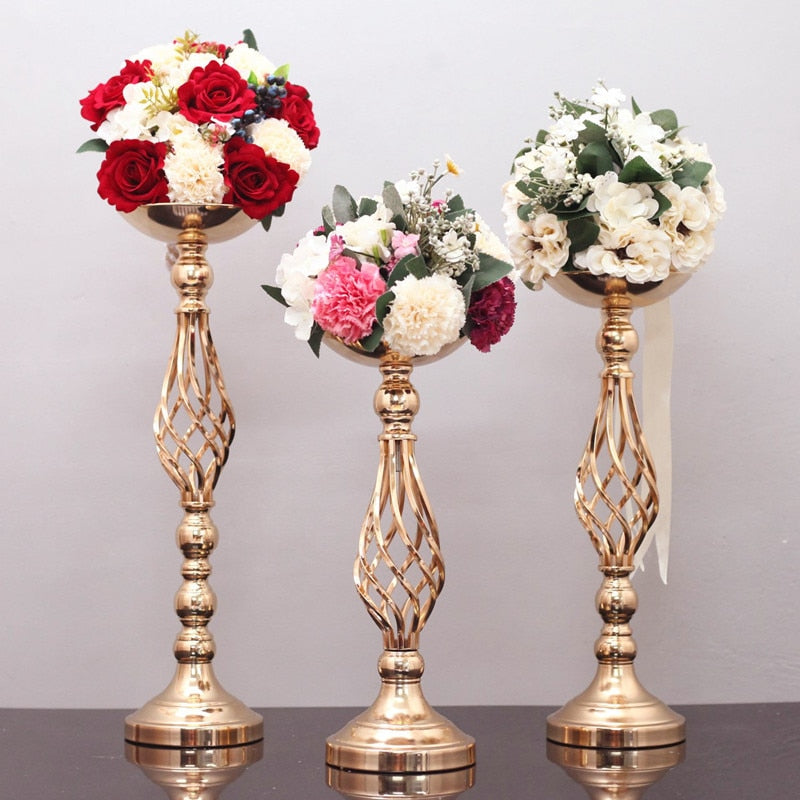 Vase-Twisted Wrought Iron Candlestick Style